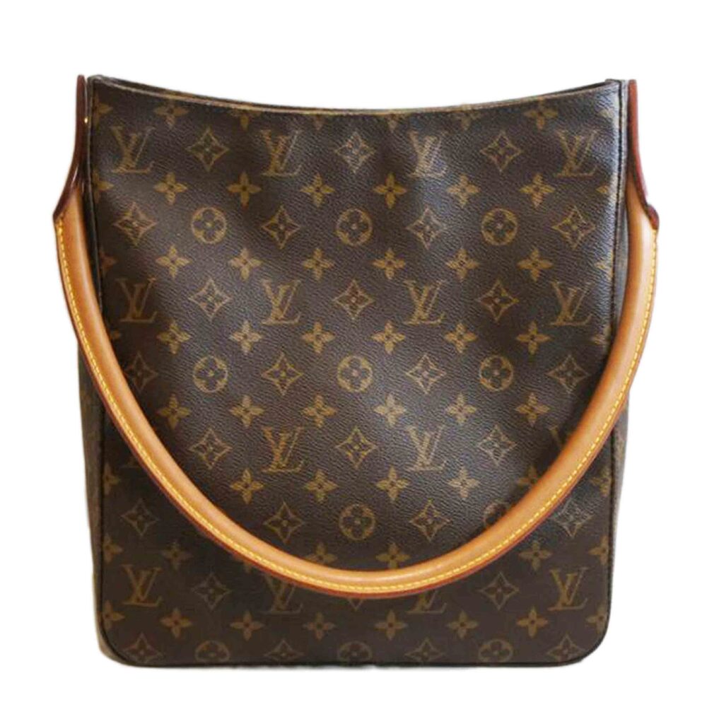 Louis Vuitton Looping Monogram Canvas Leather White Brown